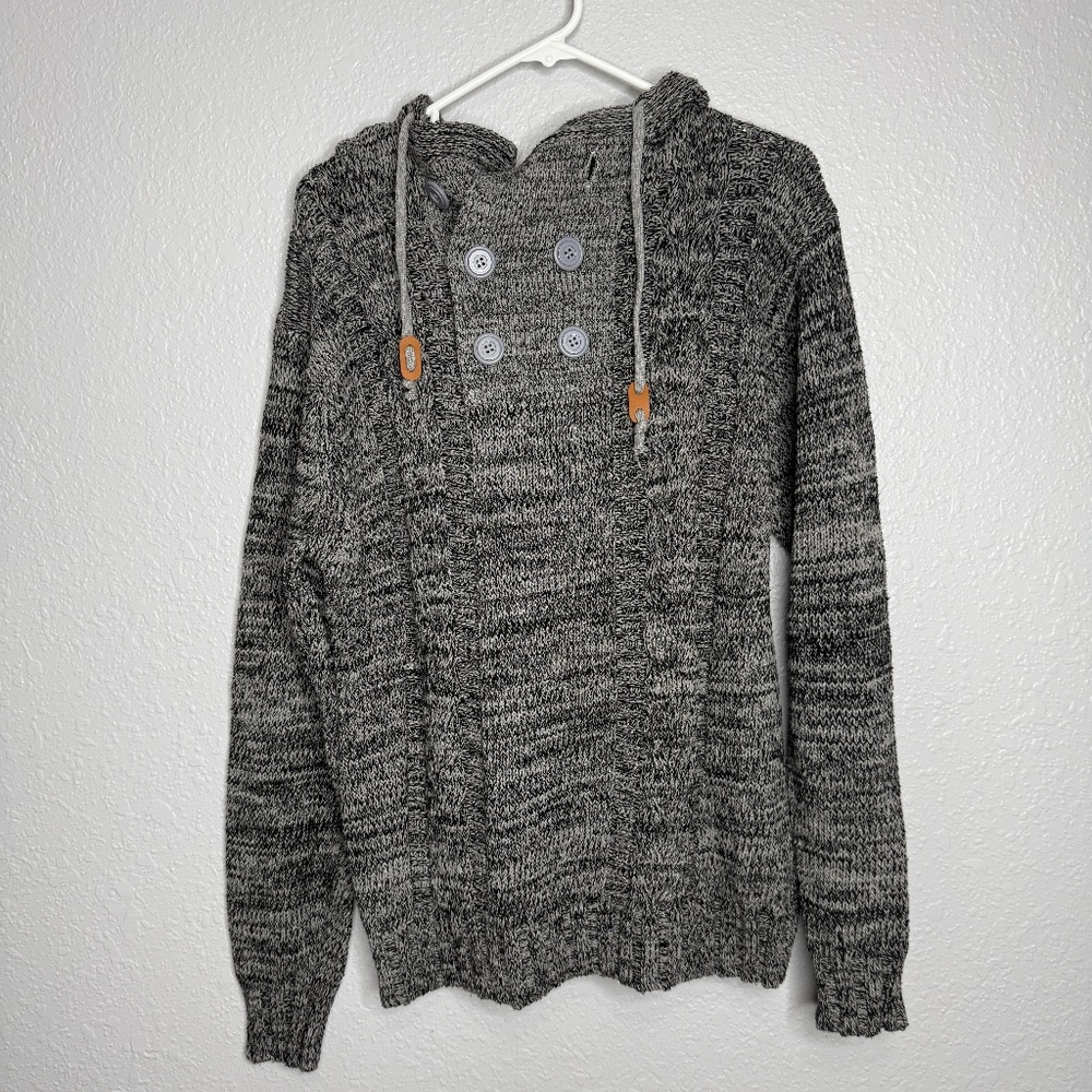 Coofandy black & gray men's pull over sweater hoodie‎